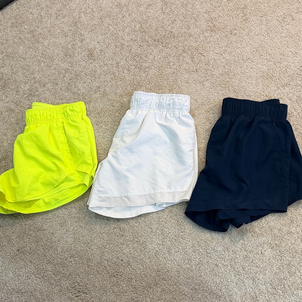 Athletic Works Women's Shorts Set - Neon Yellow, White, Black - Picture 1 of 1